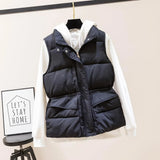New Autumn Vest Chalecos Para Mujer Winter Vest Women Short Vest New Korean Stand Collar Down Cotton Waistcoat