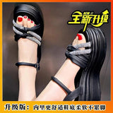 Temperament Lady Soft Soles Do Not Tired Sandals 2025 Net Red Elegant With Skirt Fresh Elegant Single