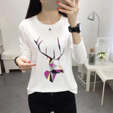 Chemise Femme Manche Longue Long Sleeve Tshirt Women 2021 Casual Cotton T Shirt White T-Shirt Plus Size Camiseta