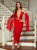 Zingj Halloween Medieval Cleopatra COS Lady Deep V Dew Emulsion Mesh Dress Uniform