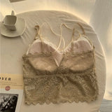 Fashion Lace Womens Camisole Patchwork Basic Casual Short Tank Tops Female Sleeveless Slim Thin Backless Cropped