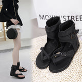 New Heightened Women's Shoes With High Toes, High Heels, Retro Roman Shoes, Toe Flat-Soled Sandals In