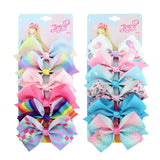 Pieces/Set JoJo Bows Jojo Siwa Rainbow Printed Knot Ribbon Bow For Girls Handmade Boutique Hair Clip Children Hair