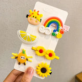 New Girls Cute Cartoon Flower Geometric Hairpins Sweet Headband Hair Ornament Barrettes Hair Clips Fashion Hair