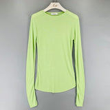 2021 Summer T Shirts Fashion Girls Tops Long Sleeve Slim T-shirts Women Cotton Pink Korean Tee Shirt Femme