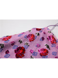 Fashion Vintage Print Spaghetti Strap Dress Sleeveless Off Shoulder Korean Sweet Streetwear Harajuku Sexy Slim Mini