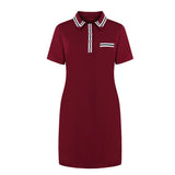 Women Polo Dress Shirt 2022 6XL Oversized Above Knee Mini Work Party 5XL Female