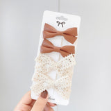 New Leopard Printed Bowknot Hair Clips For Cute Girls Lace Handmade Hairpins Boutique Barrettes Kids Hair