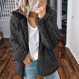 new women's hooded woolen fleece autumn and winter