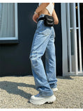 Cargo Pants Baggy Jeans Women Fashion Streetwear Pockets Straight High Waist Y2k Casual Vintage Denim Trousers