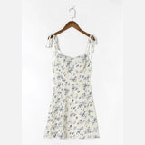 Zingj Summer's New French Small Slim, High-Waisted Sling Dress With A Girl's Broken Flower Skirt Tied At The
