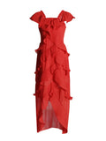 Yujie Style Dress Woman 2025 Spring New Sexy Hottie Sleeveless Shoulder Wood Ear Senior Feeling
