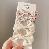 Pcs/set Cotton Linen Leopard Printed Bowknot Hair Clips For Cute Girls Barrettes Safty Hairpins Headwear Kids Hair
