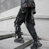 Men's Autumn And Winter Loose Tide Brand Ruffian Handsome Ins Hip-Hop Hip-Hop Wide-Legged Pants With Many
