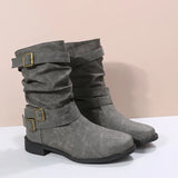 Zingj Size Women's Boots 2023 Autumn / Winter New Flat Bottom Low Heel Women's Boots Women's Batch- Outfit