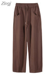 Loose Sweatpants 2023 Autumn Women Red Sport Pants High Waist Loose Trouser Female Fashion Streetwear Straight