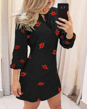 Bandage Hollow Out Women Dress Package Hip Ladies Mini Dress Print 2020 Fahsion Bohemia O Neck Long Sleeve Spring