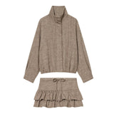 New Folding Solid Color Mid-Rise Mid-Swaist Mid-Summer Skirt Skirt