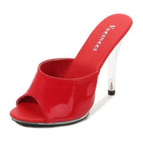 Zingj Sexy Super Heels 11CM High Nightclub Clear Slippers Sex Shoes Plus Size