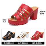 Slippers For Women To Wear 2023 Summer Fashionable Thick-Soled Waterproof Table High-Heel Open-Toe Hollowed-Out Large Size