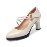 Yuan For A Pair Of Clearance High-Heeled Shoes Breathable Soft Leather Ladies Shoes Fashion Single Shoes Soft Soles Mother