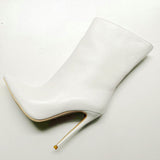New Brand Women Boots Fashion Super High Heels Ankle Boots Faux Leather Spring Autumn Pointed Toe Boots Winter Calf