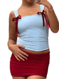 Bow Tie Cropped Tank Top- Outfit