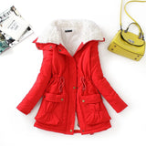Winter Cotton Coat Women Slim Snow Outwear Medium-long Wadded Jacket Thick Cotton Padded Warm Cotton