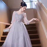 Dress Banquet Light Luxury Niche Host Dignified Atmospheric Dinner Long Long Sleeve Dress Student Art Exam