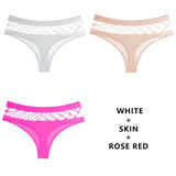 3Pcs/Lot Hollow Out Lingerie Seamless Sexy Panties Women Elasticity Underwear Temptation Middle-waist G String