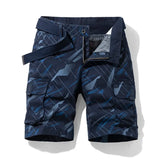 Summer New Men Casual Retro Classic Pocket Overalls Shorts Fashion Cotton Camouflage Shorts Male Aunt