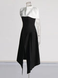 French Temperament Sling Long Dress 2025 Summer New Bumpy Color Splicing Long High-Sense Dress Dress