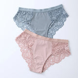 Lace Panties For Women Panties Set Solid Color Low Waist Plus Size Female Sexy Underwear Lingerie Seamless Briefs