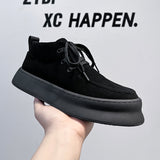 Zingj New Men And Korean Version Fashion Martens British Retro Frosted Leather Platform Work-Wear Plate Shoes