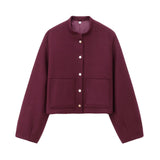 Dress Short Bomber Jacket 2025 Spring Temperament Collar Single Buckle Long Sleeves Loose Short Coat