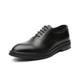 Zingj Men's Korean Version Fashion Shoes Business Dress Pointed Breathable Young British Casual Leather Shoes