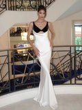 Black Bralette Satin Sleeveless Maxi Dress- Outfit