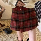 Red Preppy Plaid Skort- Outfit