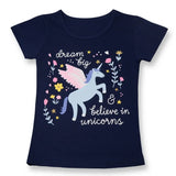 Summer Fashion Unisex Unicorn T-shirt Children Boys Short Sleeves White Tees Baby Kids Cotton Tops For Girls Clothes 3