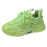 Fashion White Chunky Sneakers Women Shoes Korean Yellow Sneakers Breathable Height Increased Non-slip Casuals Shoes