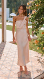 Zingj Years Of New New Temperament Elegant One Shoulder Pure Color Southeast Asian Style Breast A Word Skirt