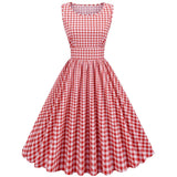 Robe Plaid Print Vacation Party Dress 50s Style Casual Vintage Gothic Rockabilly Harajuku Cocktail Tunic Midi
