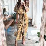 Short Sleeve Spring Dresses Fashion Summer Turn-down Collar Women Party Dress Elegant Button Office Lady Shirt
