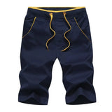 New Summer Men's Sports and Leisure Elastic Cloth Pants Loose 100% Cotton Belt Home Daily Five-Point Men's