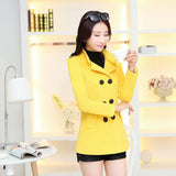 New Autumn Winter Woolen Coat Women Slim Double Breasted Medium Long Wool Blend Warm Female
