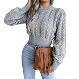 Autumn And Winter Explosion Of Knitted Umbilly Sweater Women's