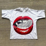 Men's T-Shirt Y2K Cotton Man Harajuku Street Hip-Hop Big Eyes Mouth Pattern Printing Super Classic 211-1-Outfit