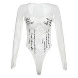 Autumn 2024 New Women's Fashion Sexy Character Lace Hollow Solid Color