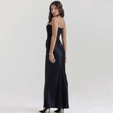 Satin Corset Maxi Dress-Outfit