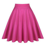 Women Midi Pleated Skirts Vintage 50s 60s Flower Printed Summer Ball Gown High Waist Audrey Hepburn Retro Swing Skater